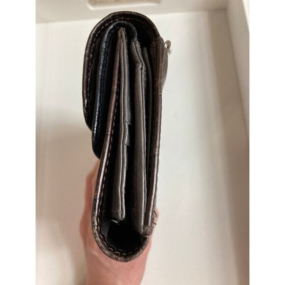 BRIGHTON LARGE BROWN, BLACK LEATHER ANIMAL PRINT WALET - Picture 14 of 16